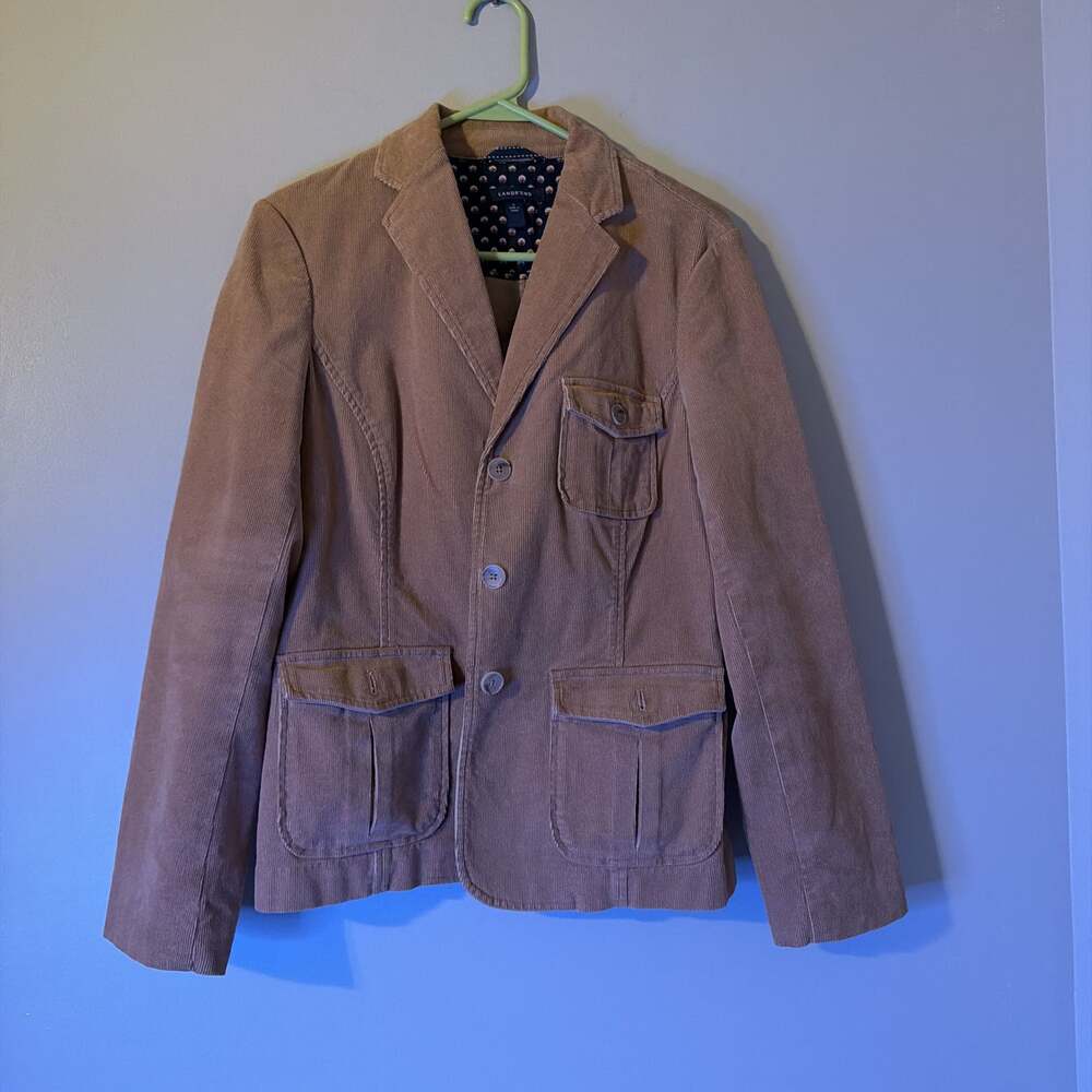 Lands' End Brown Tan Long Sleeve Corduroy Jacket